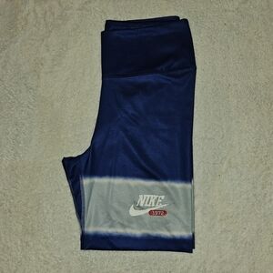 NIKE Dri-Fit Blue High Waisted Tie Dye Stripe Shorts
